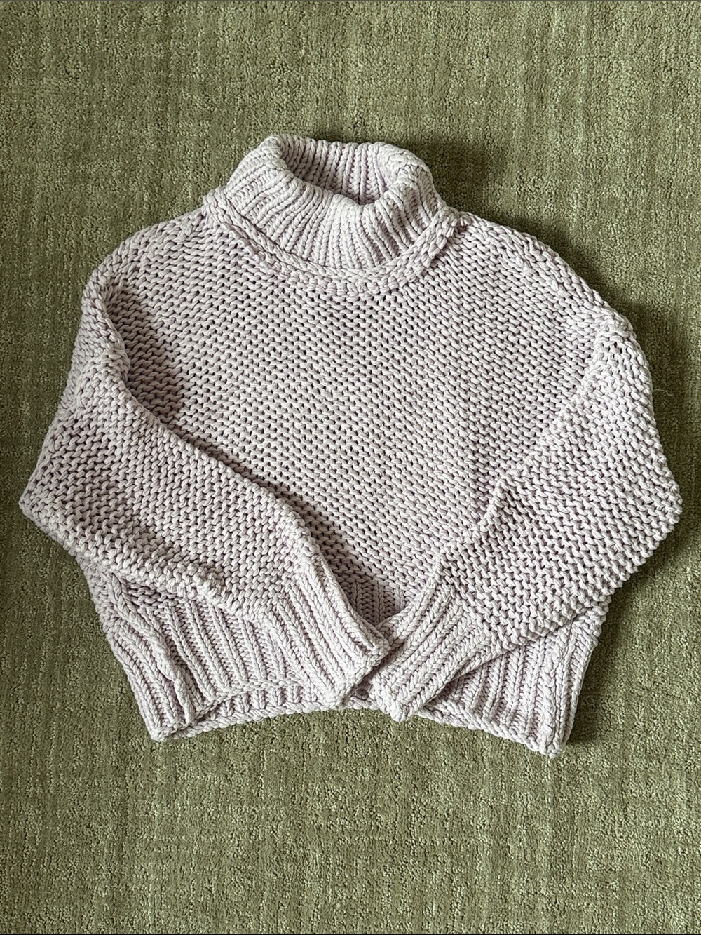 Free People Lavender Turtleneck Chunky Knit Sweater
